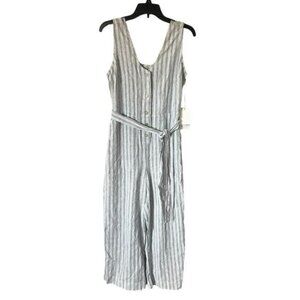 Carve Designs Bonfire Jumpsuit Navy Byron Stripe Small NWT Linen